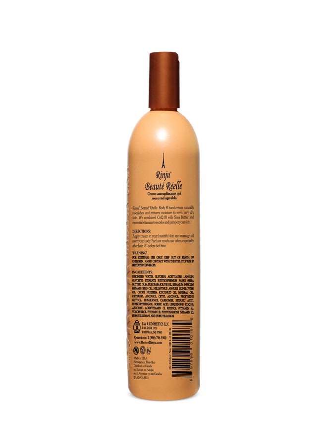 Rinju Beaute Relle Body and Hand Cream 16 oz. (Case of 12) - Shea Butter Cream for Dry Skin - Vitamin E, A & K Moisturizer - Image 3